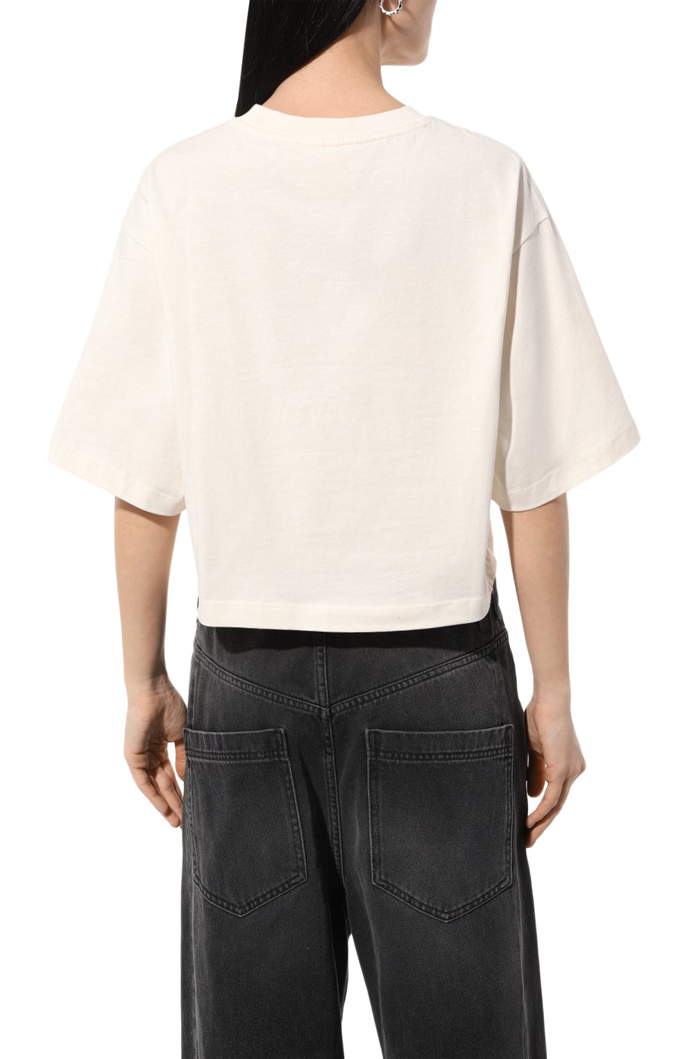 Хлопковая футболка CLOSED кремового цвета по цене 8755 руб., арт. C95228-44H-PR, фото 4 Хлопковая футболка CLOSED, арт. C95228-44H-PR, фото 4