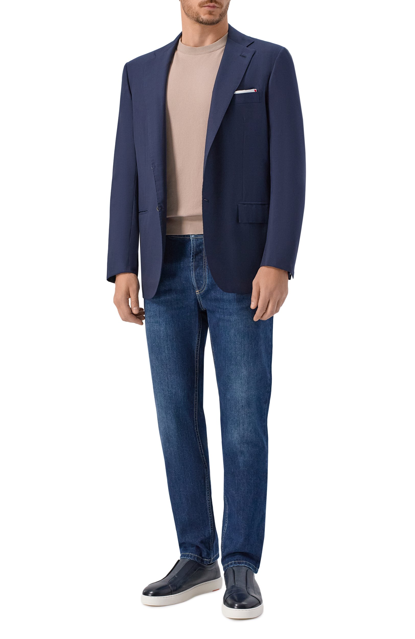 Шерстяной пиджак KITON темно-синего цвета по цене 615500 руб., арт. UG81K0982823, фото 2 Шерстяной пиджак KITON, арт. UG81K0982823, фото 2