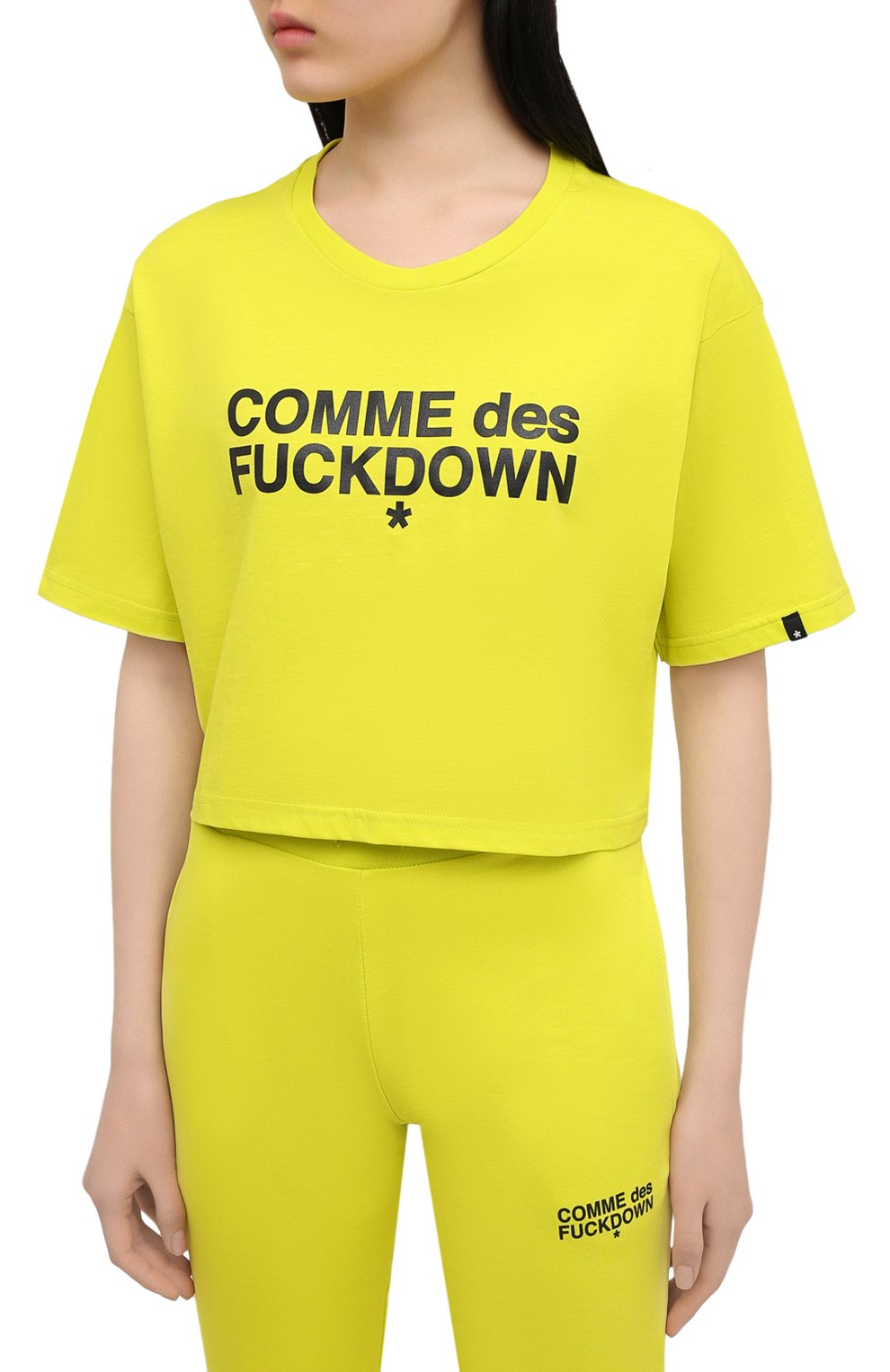 Хлопковая футболка COMME DES FUCKDOWN зеленого цвета по цене 5435 руб., арт. CDFD1342, фото 3 Хлопковая футболка COMME DES FUCKDOWN, арт. CDFD1342, фото 3