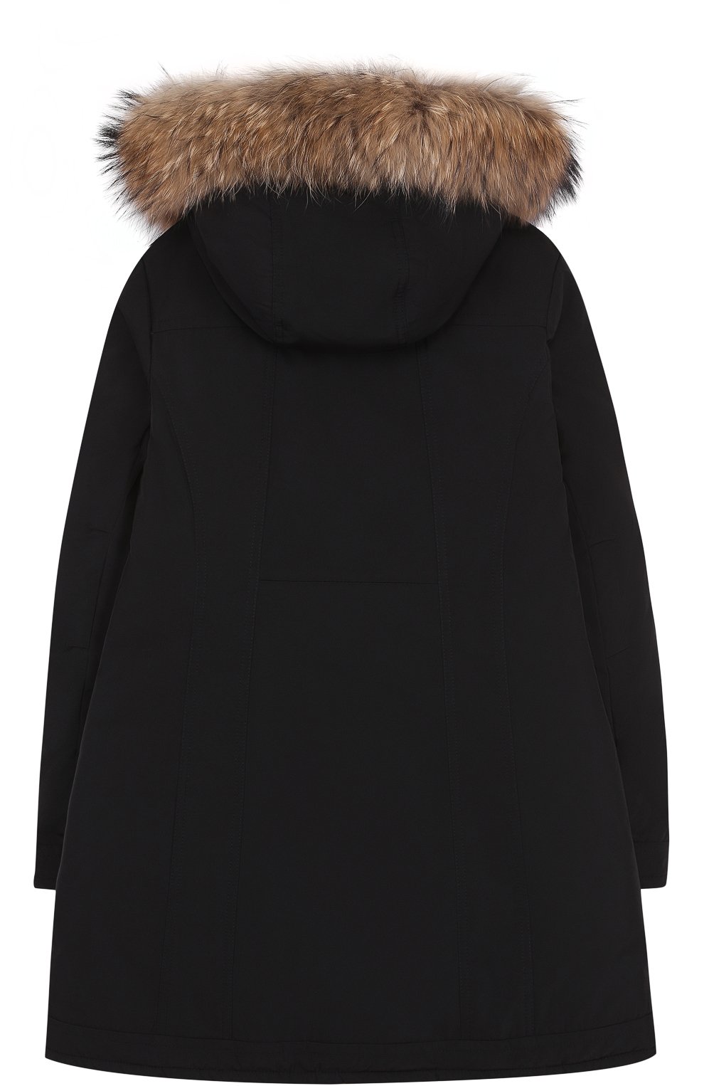 Пуховое пальто с капюшоном и меховой отделкой MONCLER ENFANT, арт. C2-954-49363-20-57136/12-14A, фото 2