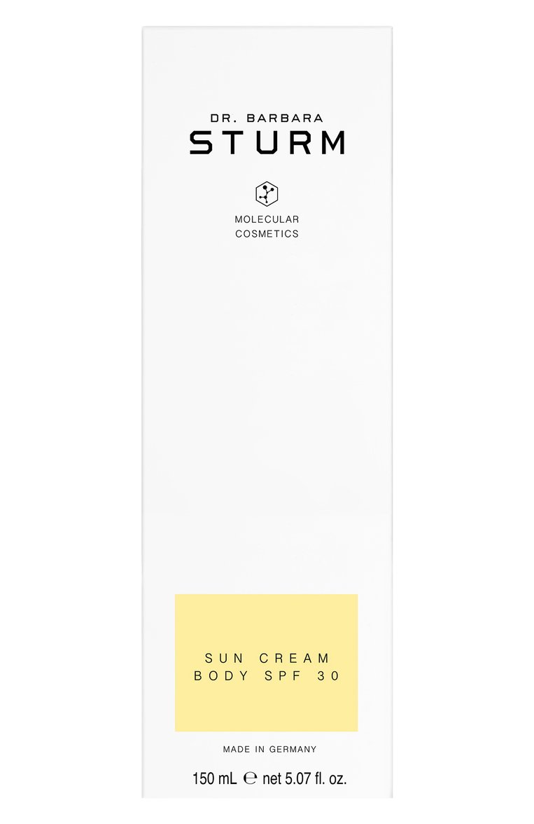 Солнцезащитный крем для тела spf 30 (150ml) DR. BARBARA STURM бесцветного цвета, арт. 4260521261465 | Фото 2 (SPF фильтр: Средний (25-30); Региональные ограничения белый список (Axapta Mercury): Не проставлено; Нос: Не проставлено; Тип продукта: Кремы)