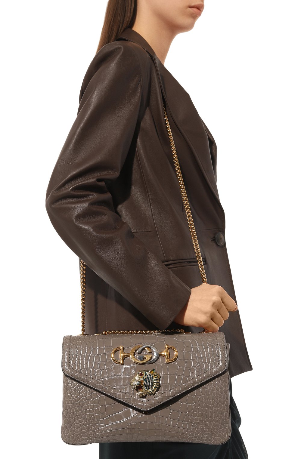 Сумка rajah из кожи аллигатора GUCCI, арт. 537241 EV4AX, фото 2