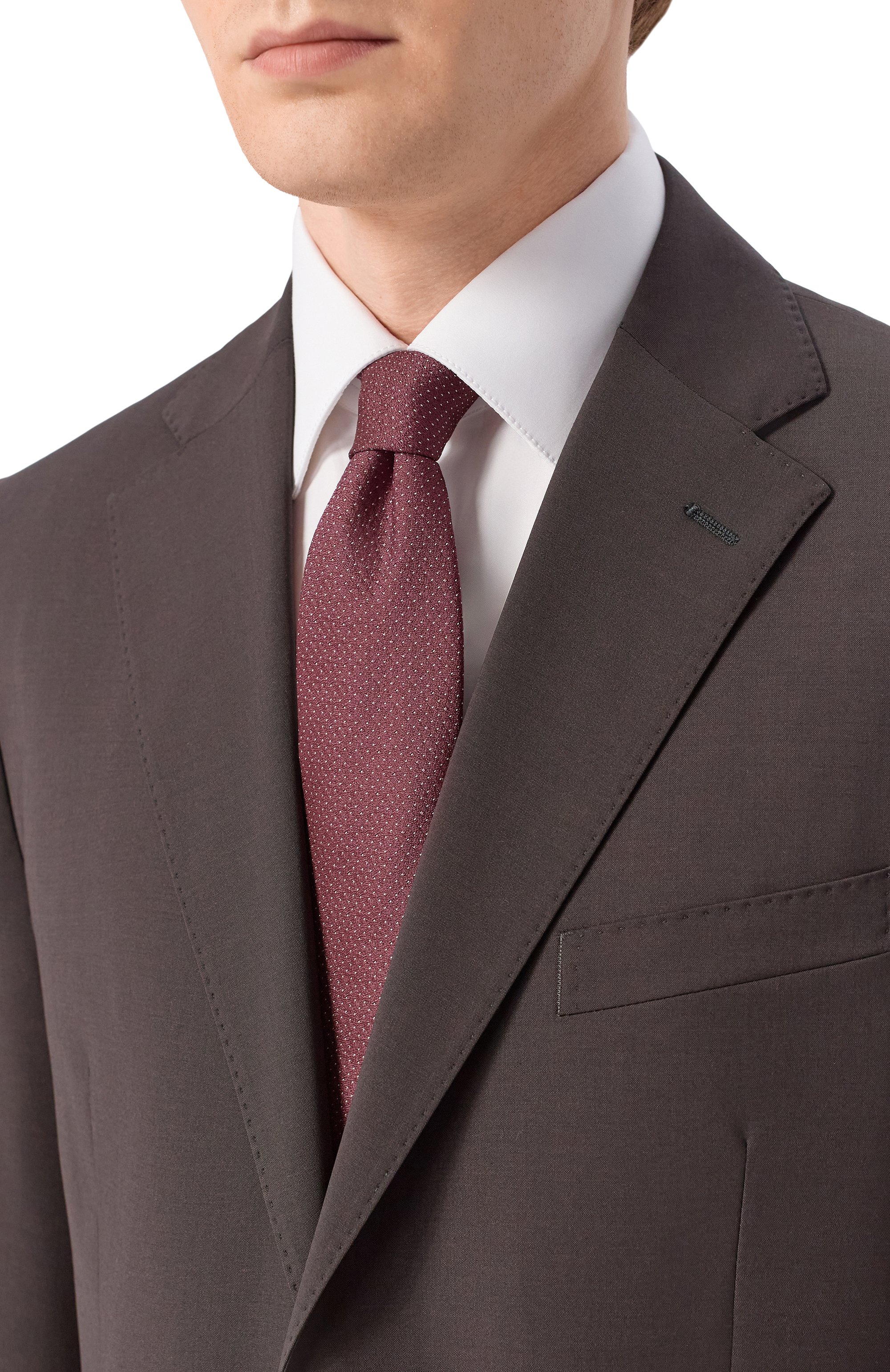 Шелковый галстук ZILLI коричневого цвета по цене 38600 руб., арт. CRAV02M0600VJPP00, фото 2 Шелковый галстук ZILLI, арт. CRAV02M0600VJPP00, фото 2