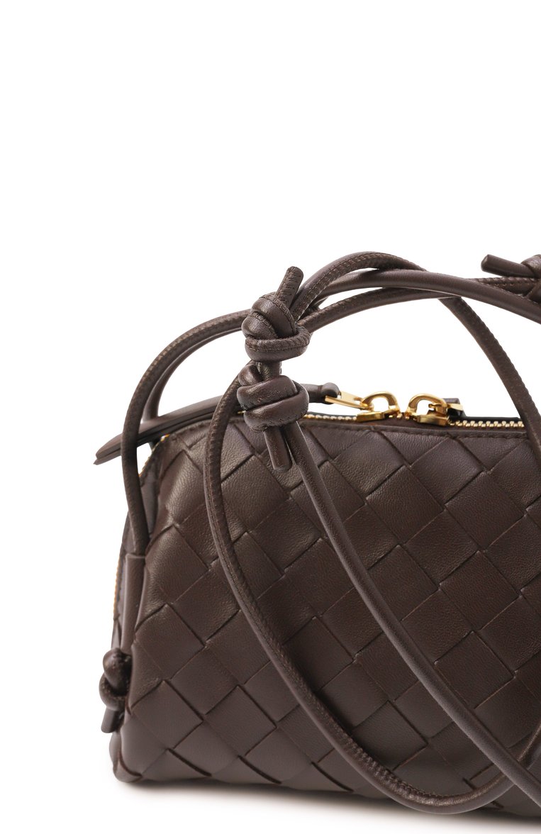 Женская сумка concert pouch BOTTEGA VENETA темно-коричневого цвета, арт. 794258/VCPP1 | Фото 3 (Автоматизация ТО: Проставлено; Ремень/цепочка: На ремешке; Материал: Натуральная кожа; Размер: mini; Автоматизация состава: Проставлено)