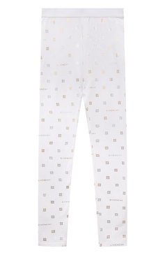 Детские хлопковые легинсы GIVENCHY белого цвета, арт. H30038/12+/14 | Фото 1 (Материал внешний: Хлопок; Нос: Не проставлено; Материал сплава: Проставлено; Девочки Кросс-КТ: Леггинсы-одежда; Ростовка одежда: 13 - 15 лет | 158 см)