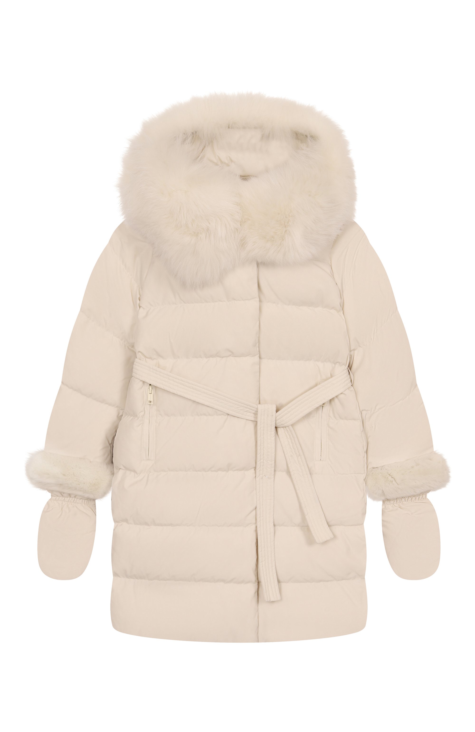 Пуховое пальто с отделкой из лисы YVES SALOMON ENFANT, арт. 25WEM920XXD0XW/8A-10A, фото 1