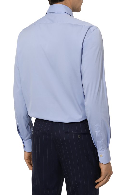 Хлопковая сорочка Kiton UCIH08863 Голубой  UCIH08863 Фото 5