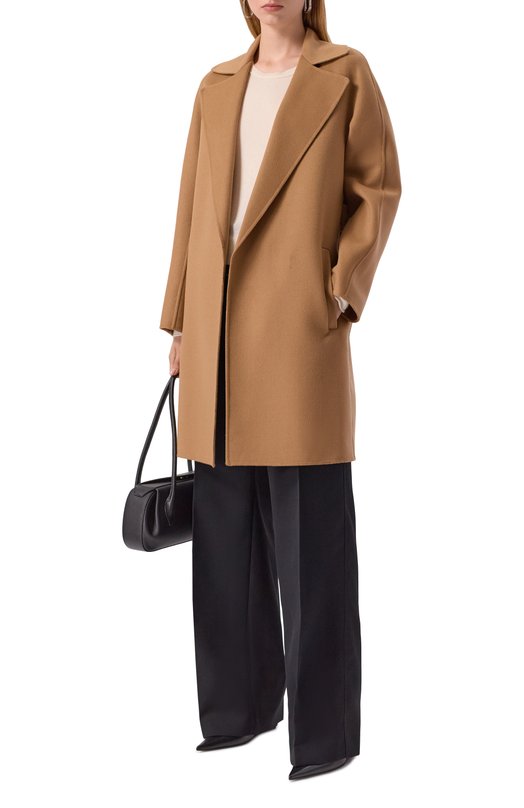 Шерстяное пальто Max Mara Studio AJACCI0 Бежевый  AJACCI0 Фото 2