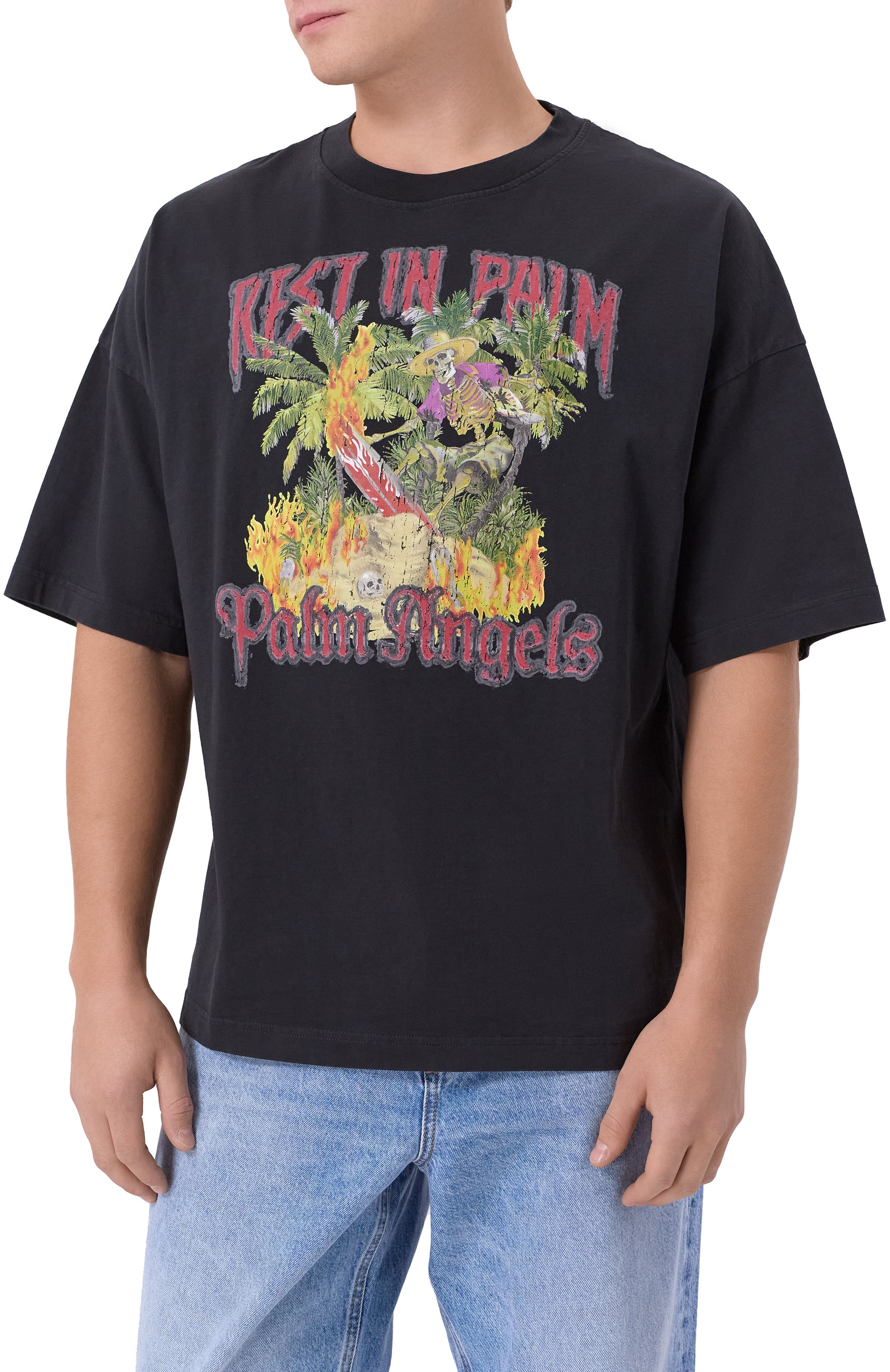 Хлопковая футболка PALM ANGELS, арт. PMAA10DF25JER006, фото 3