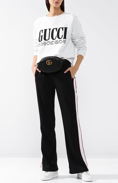 Хлопковый пуловер с круглым вырезом и логотипом бренда GUCCI, арт. 517139/X3M10, фото 2