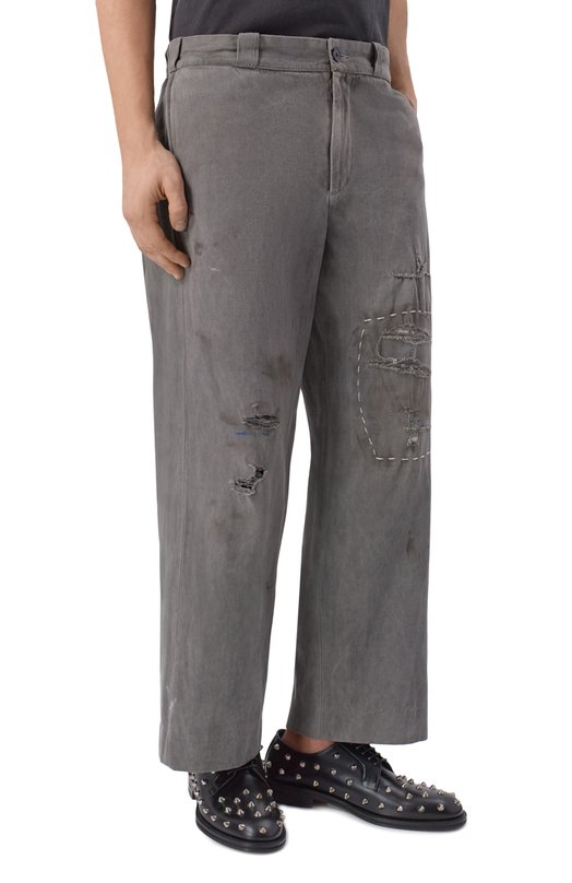 Брюки из хлопка и льна Enfants Riches Deprimes 060-291 Серый  060-291 Фото 3