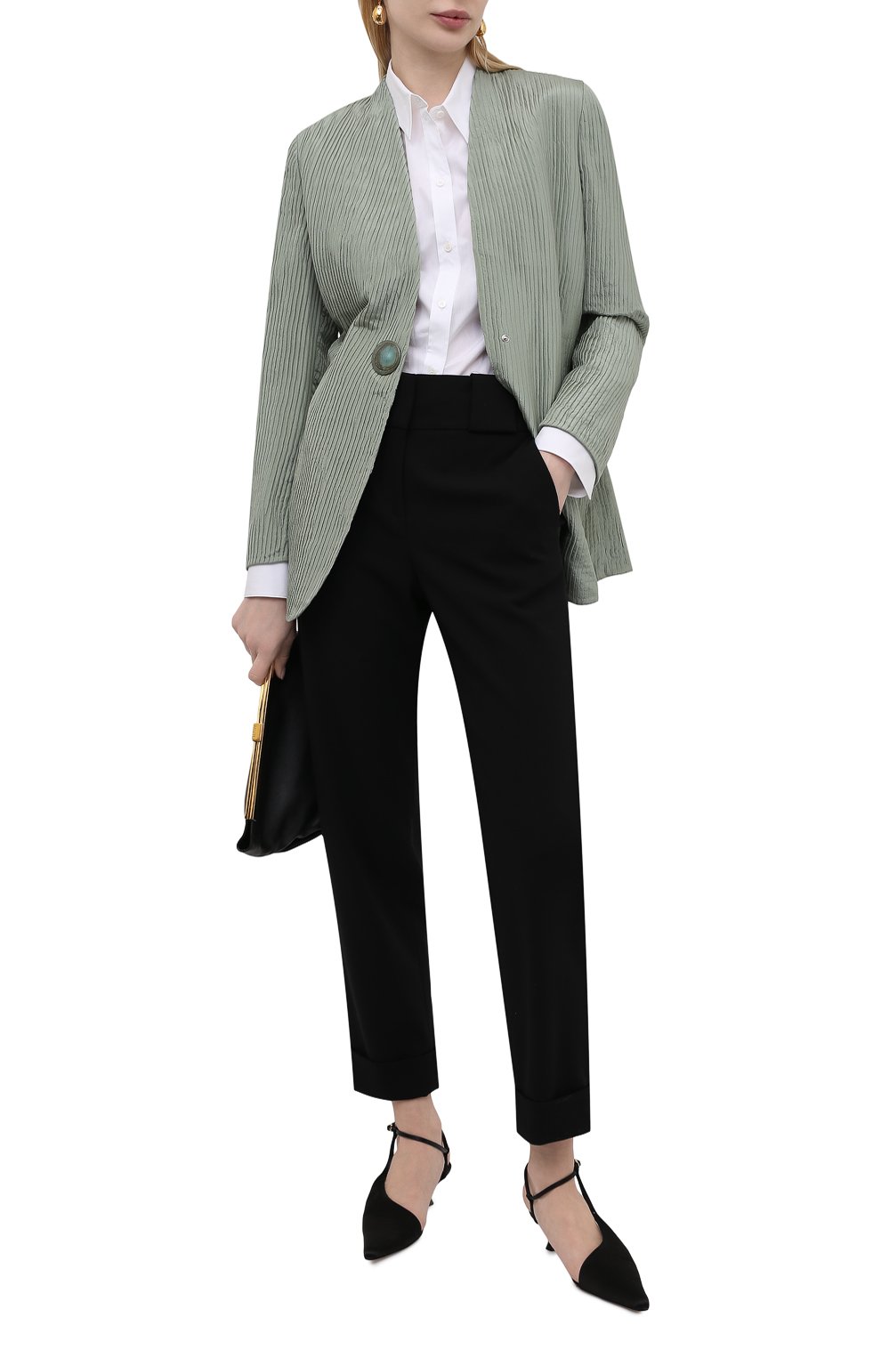 Шелковый жакет GIORGIO ARMANI светло-зеленого цвета по цене 371500 руб., арт. 1SHGG0KR/T029C, фото 2 Шелковый жакет GIORGIO ARMANI, арт. 1SHGG0KR/T029C, фото 2