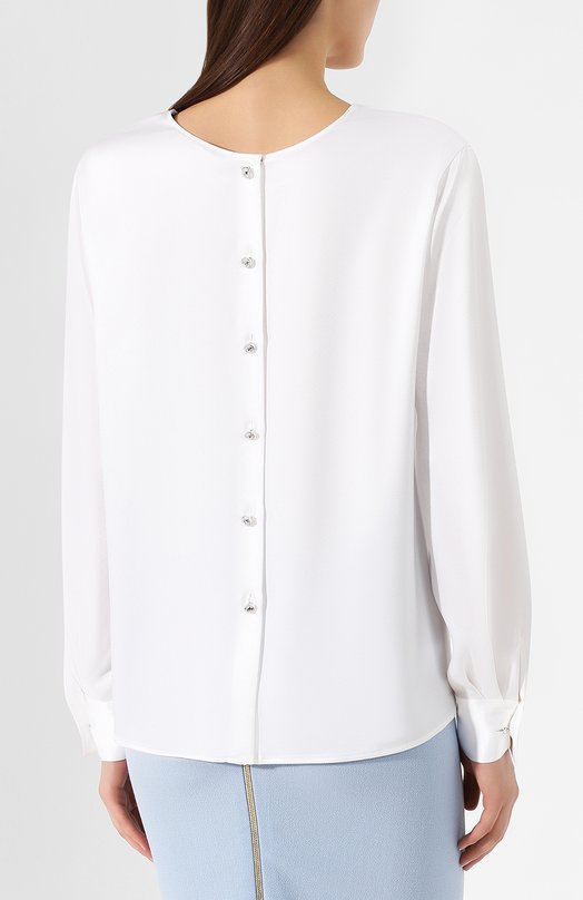 Атласная блузка St. John K32WW01 Белый  K32WW01 Фото 4