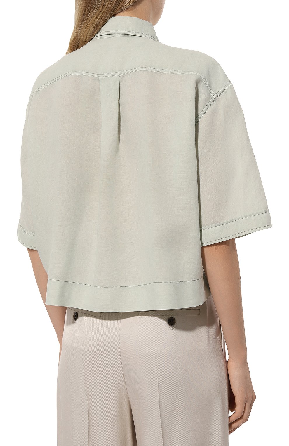 Рубашка изо льна и хлопка BRUNELLO CUCINELLI, арт. MD698B1304, фото 4