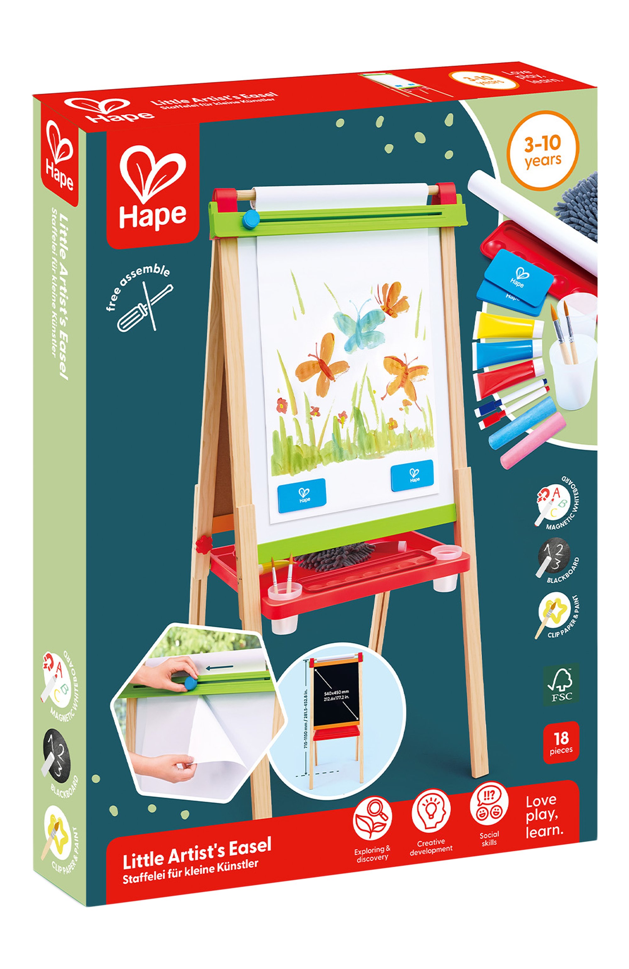 Игровой мольберт 2в1 маленький художник HAPE, арт. E2016_HP, фото 1