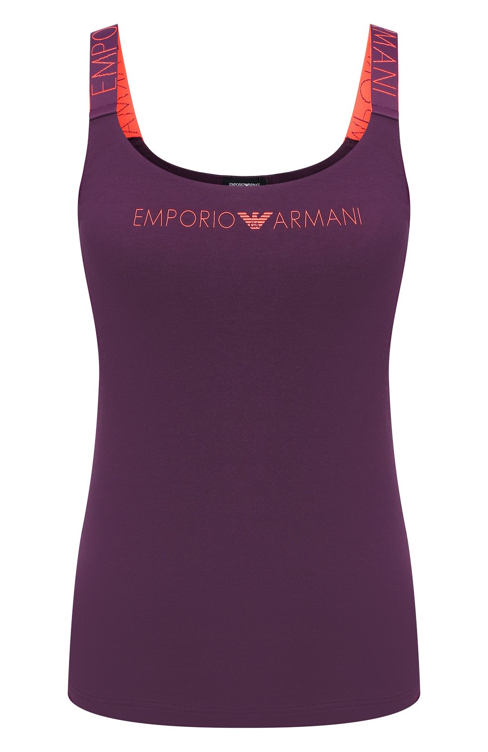 Хлопковая майка EMPORIO ARMANI бордового цвета по цене 7500 руб., арт. 164237/0A317, фото 1 Хлопковая майка EMPORIO ARMANI, арт. 164237/0A317, фото 1
