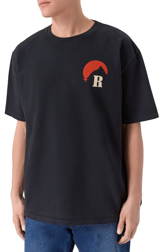 Хлопковая футболка Rhude RHPS26TT18012 Чёрный  RHPS26TT18012 Фото 3