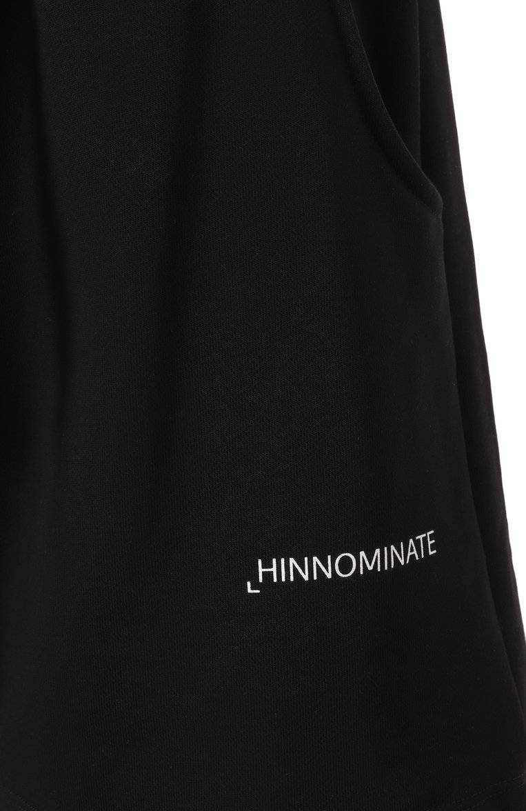 Женские хлопковые шорты HINNOMINATE черного цвета, арт. HMABW01425 | Фото 6 (Материал внешний: Хлопок; Длина Ж (юбки, платья, шорты): Мини; Стили: Спорт-шик)