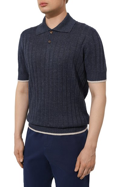 Поло изо льна и хлопка BRUNELLO CUCINELLI, арт. M2L70B2256, фото 3