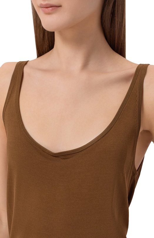 Шелковое платье 12 STOREEZ 137484 Коричневый  137484 Фото 4