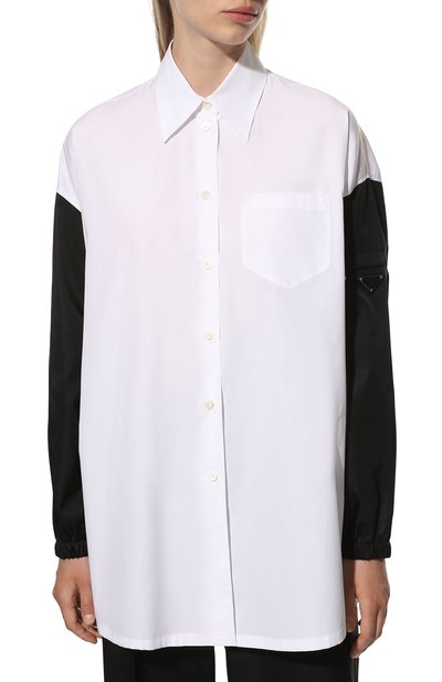 Хлопковая рубашка PRADA, арт. P415F-10UR-F0964-212, фото 3