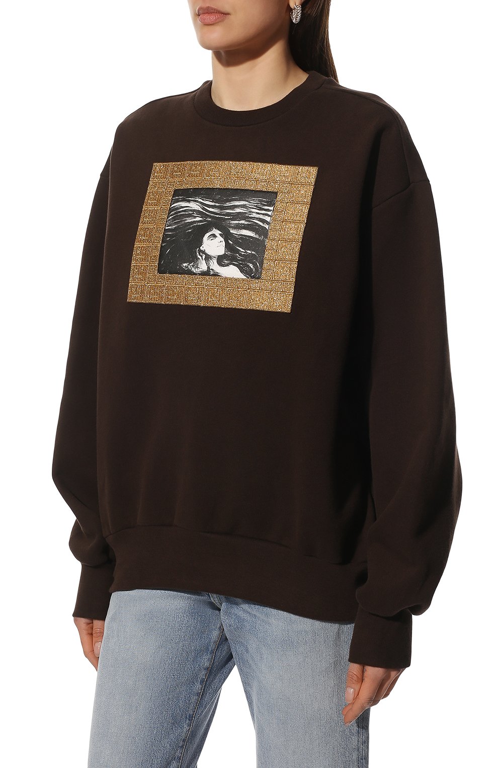 Хлопковый свитшот ACNE STUDIOS темно-коричневого цвета по цене 44750 руб., арт. CI0084/W, фото 3 Хлопковый свитшот ACNE STUDIOS, арт. CI0084/W, фото 3