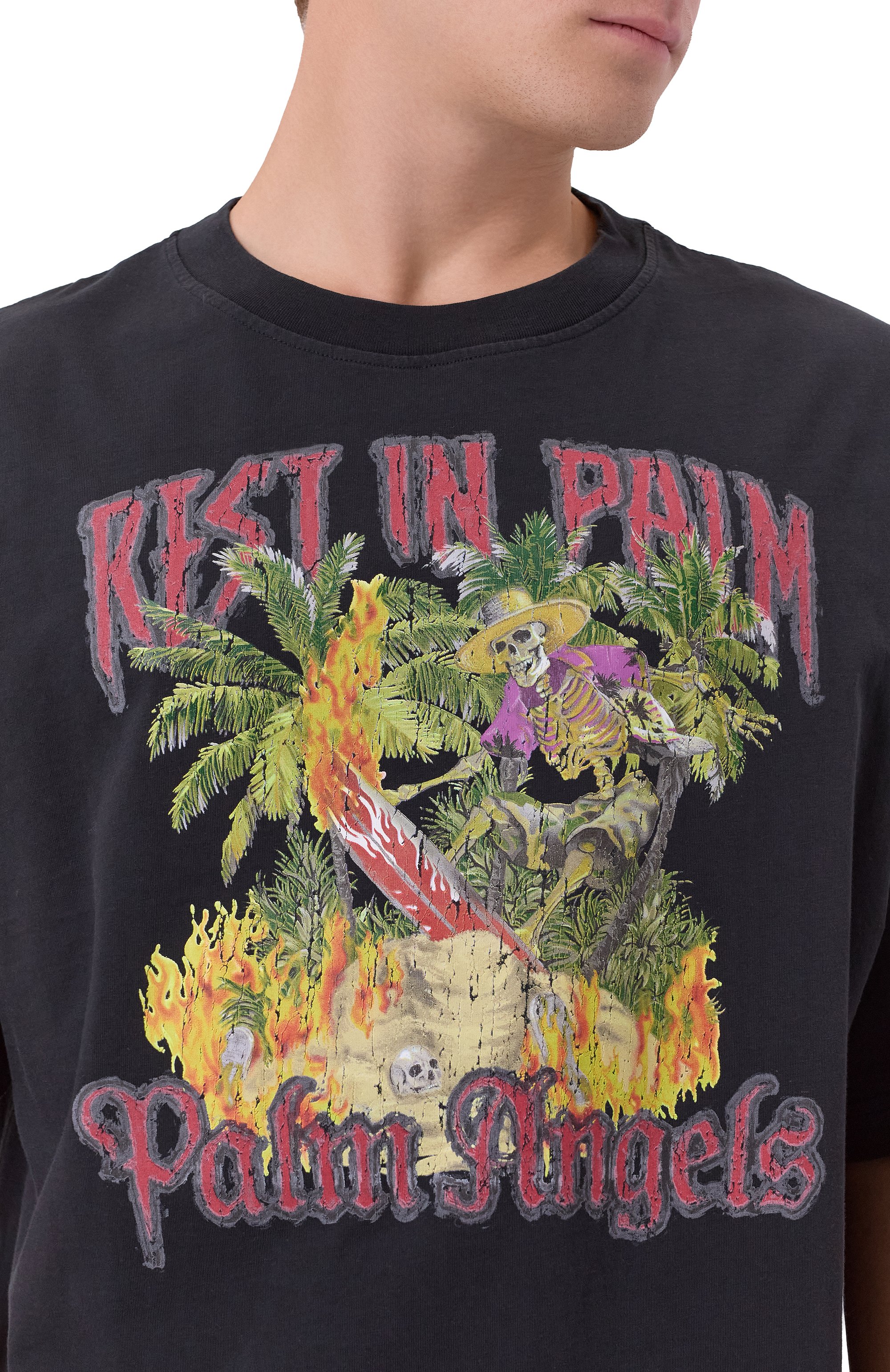 Хлопковая футболка PALM ANGELS, арт. PMAA10DF25JER006, фото 5