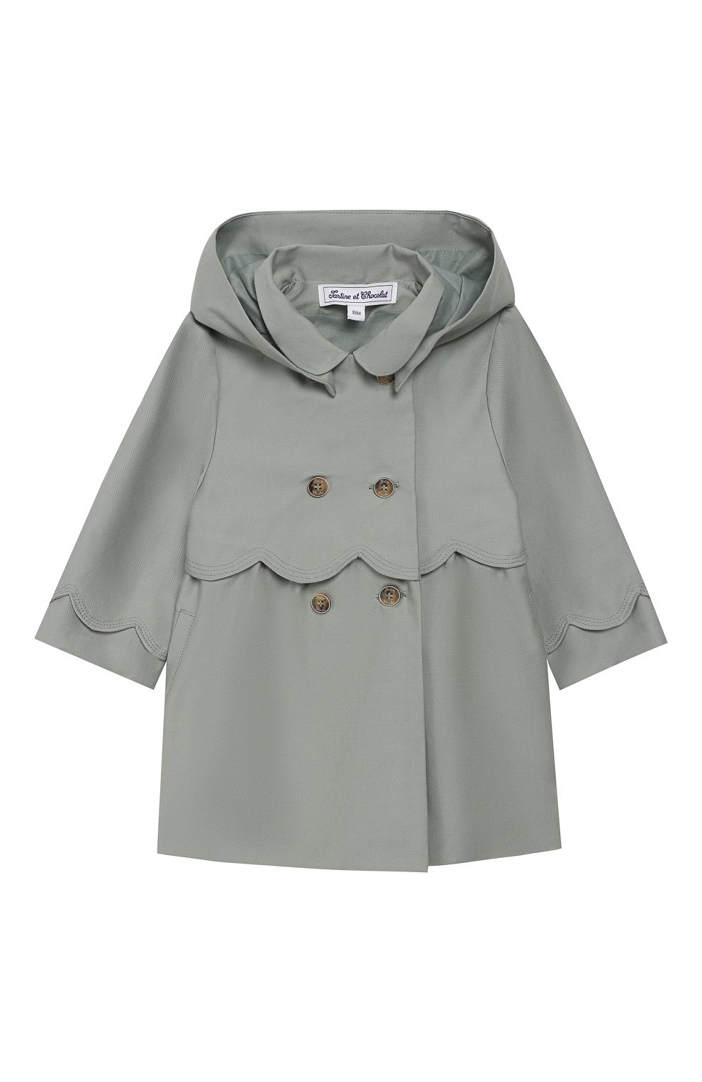Хлопковый тренч с капюшоном TARTINE ET CHOCOLAT, арт. TN44001/6M-18M, фото 1