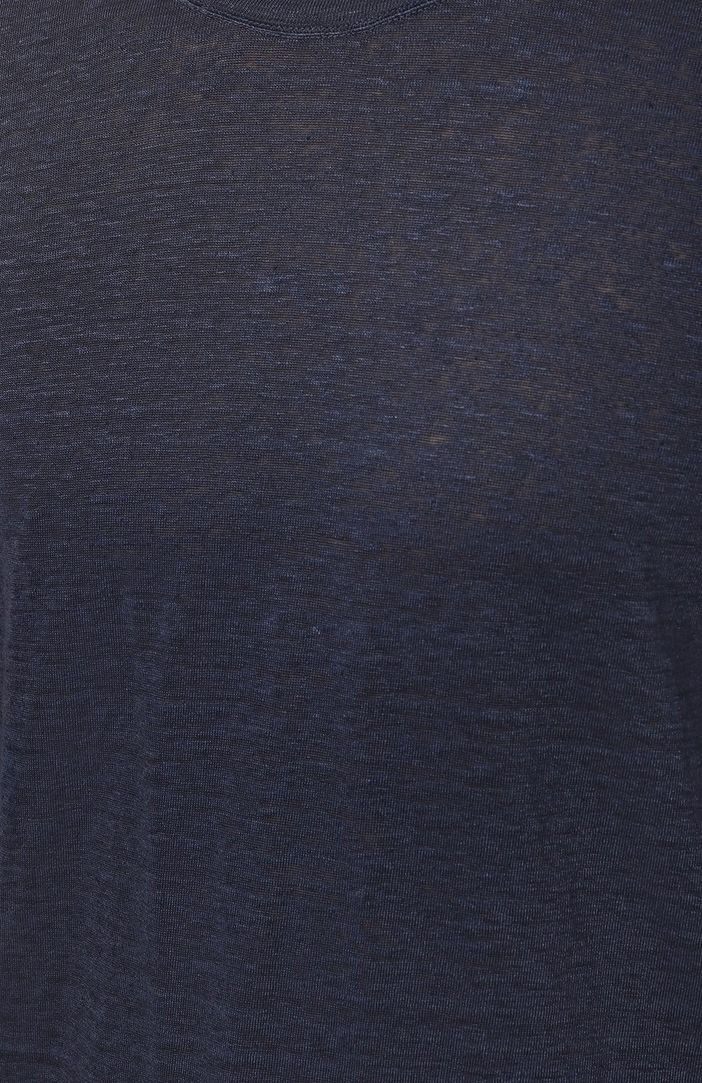 Льняная футболка 120% LINO темно-синего цвета по цене 17550 руб., арт. Y0M7186/000E908/S00, фото 5 Льняная футболка 120% LINO, арт. Y0M7186/000E908/S00, фото 5