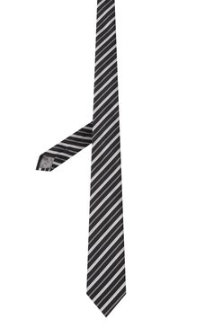 Мужской шелковый галстук EMPORIO ARMANI черного цвета, арт. EM001346/TE13714 | Фото 3 (Нос: Не проставлено; Материал: Шелк, Текстиль; Принт: С принтом)