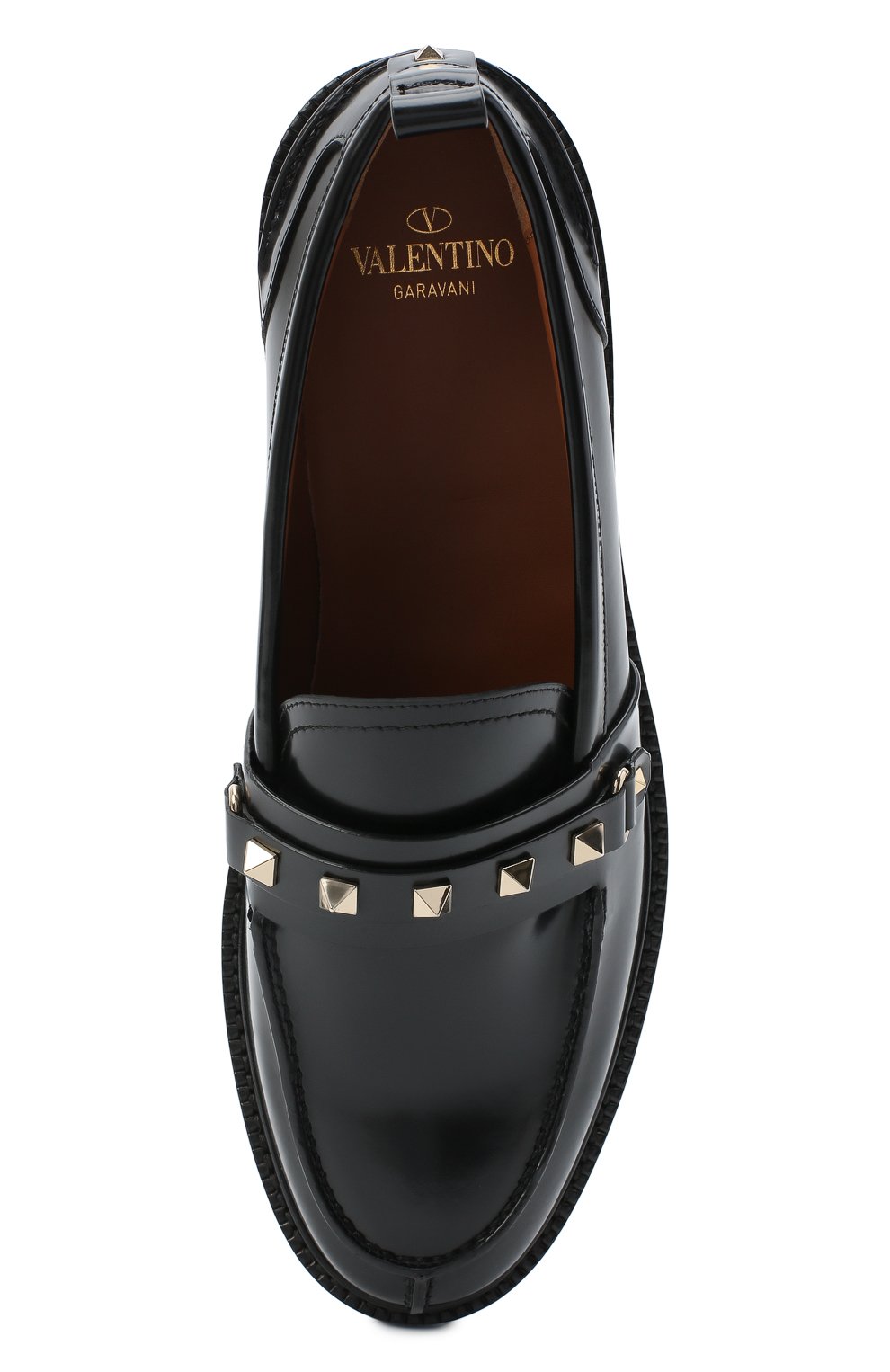 Кожаные лоферы rockstud VALENTINO, арт. UW2S0Y61/DKC, фото 5