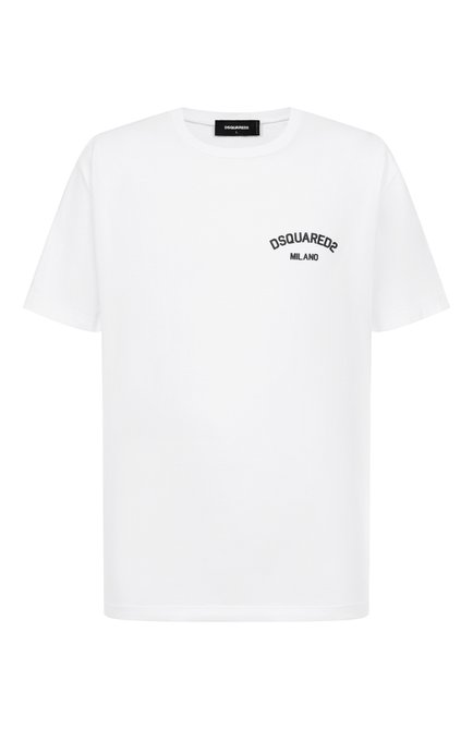 Мужская хлопковая футболка DSQUARED2 белого цвета, арт. S74GD1477/D20020 | Фото 1 (Автоматизация состава: Проставлено; Автоматизация ТО: Проставлено; Длина (для топов): Стандартные; Рукава: Короткие; Материал внешний: Хлопок)