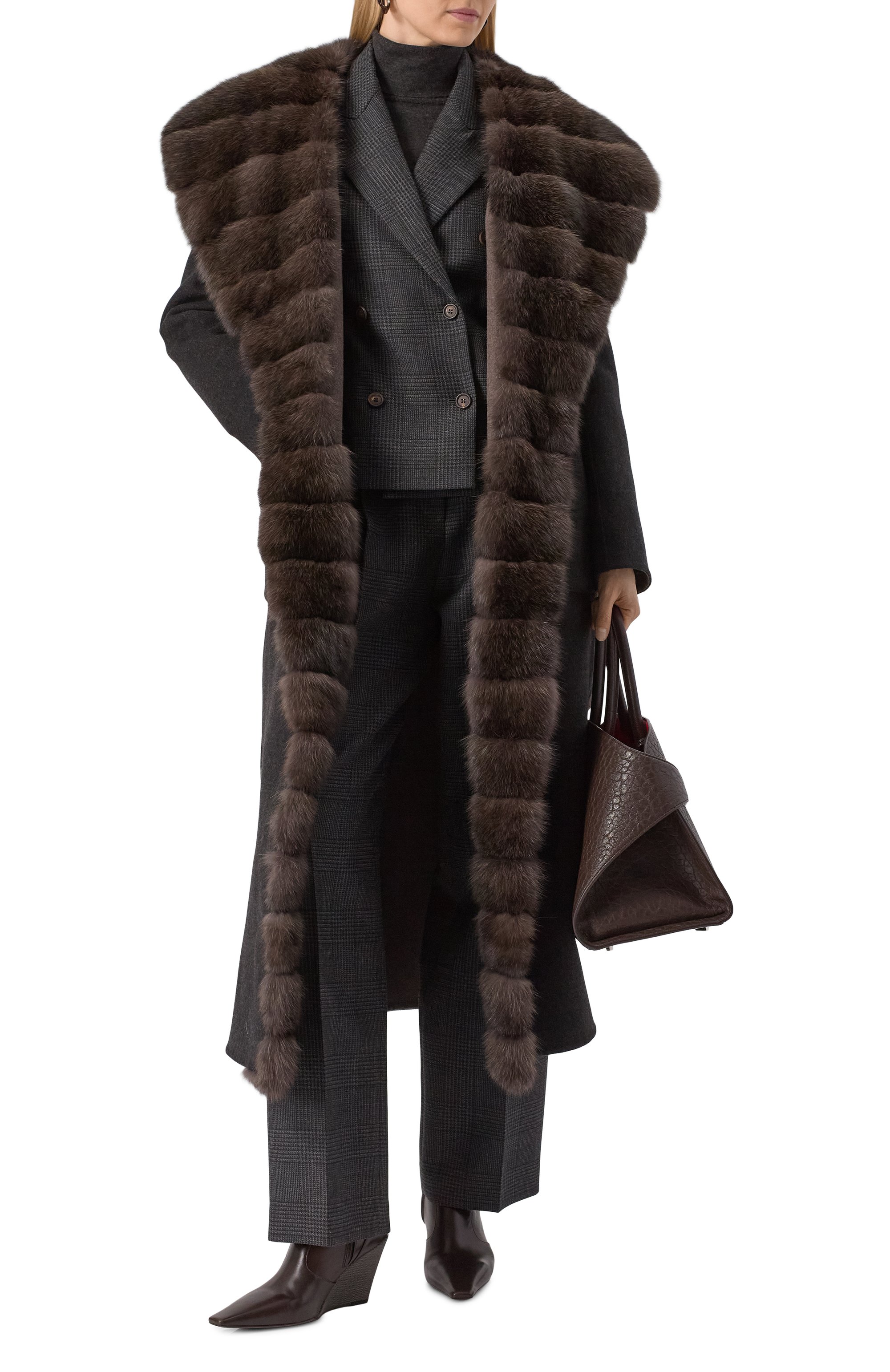 Шерстяное пальто с отделкой из соболя MVST, арт. FTBPL-X1395-1SB/LP1134, фото 2