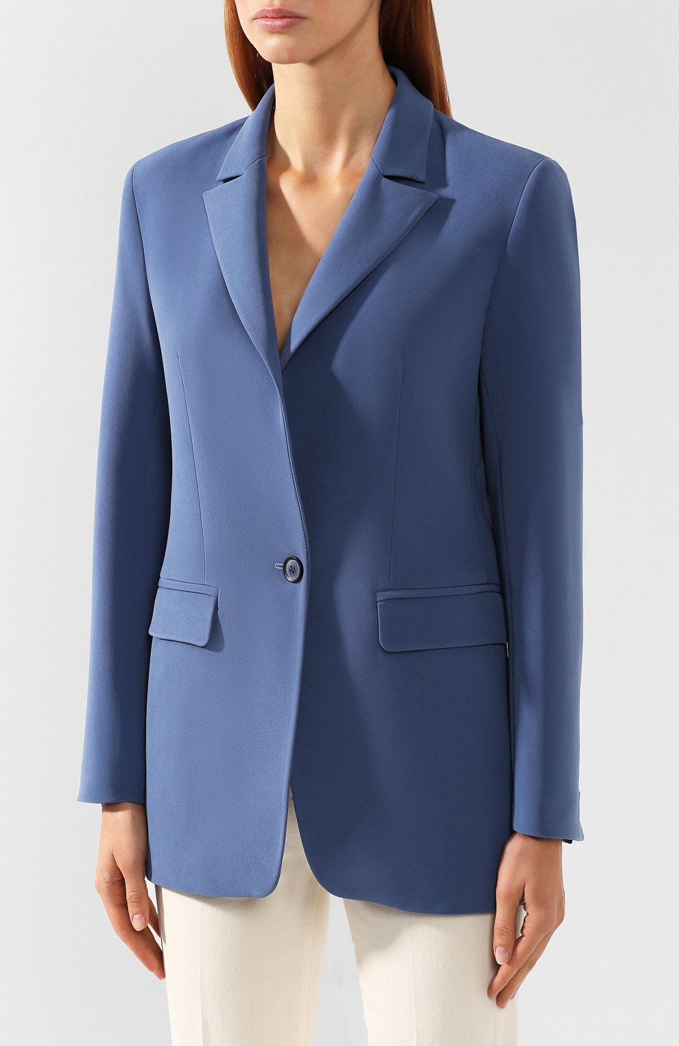 Жакет из вискозы SEVEN LAB синего цвета по цене 25200 руб., арт. J19-00Q dark blue, фото 3 Жакет из вискозы SEVEN LAB, арт. J19-00Q dark blue, фото 3