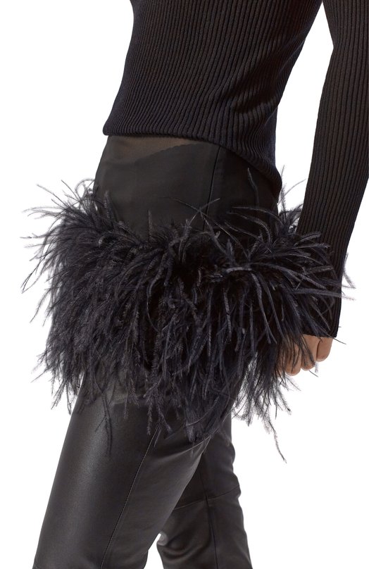Юбка с отделкой перьями The Attico 260WCR00153/PAA085MB Чёрный  260WCR00153/PAA085MB Фото 5