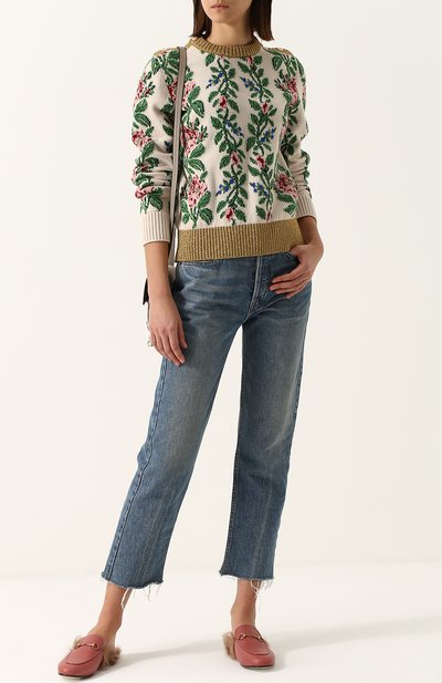 Шерстяной пуловер прямого кроя с круглым вырезом GUCCI, арт. 493495/X9H12, фото 2