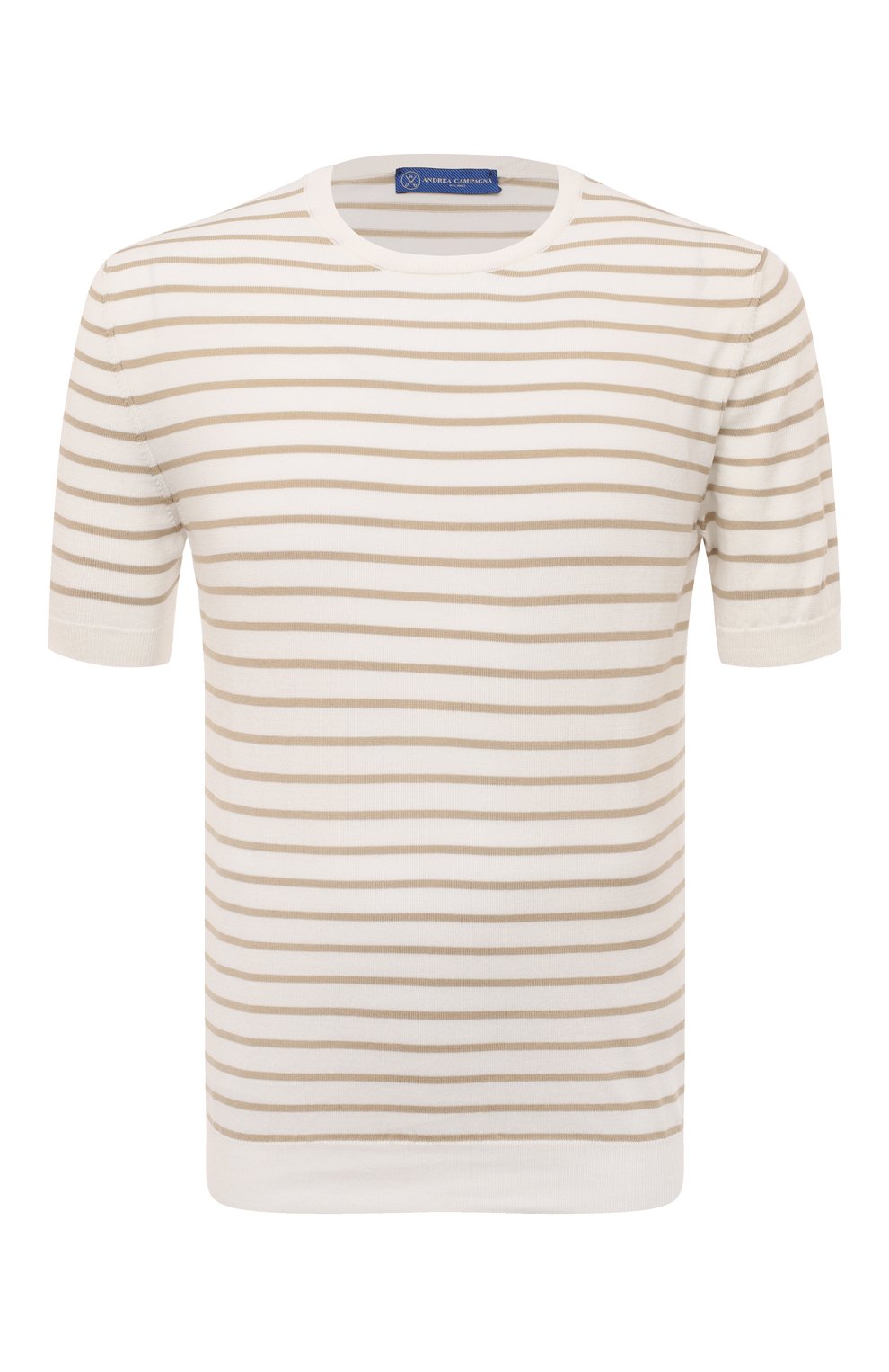 Хлопковый джемпер ANDREA CAMPAGNA бежевого цвета по цене 32700 руб., арт. P23-119, фото 1 Хлопковый джемпер ANDREA CAMPAGNA, арт. P23-119, фото 1