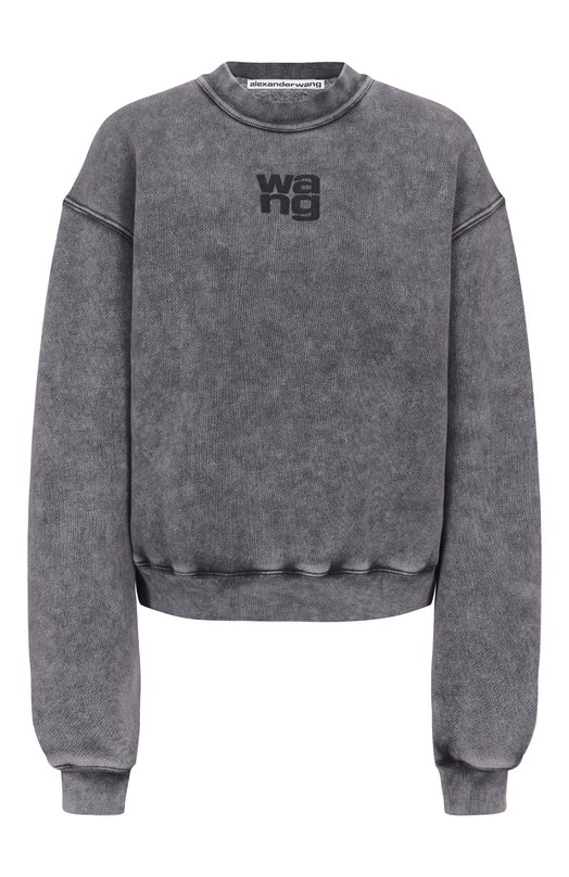 Хлопковый свитшот alexanderwang.t 4CC3241518 Серый 4CC3241518