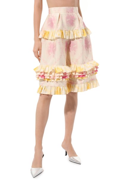 Шелковые шорты ULYANA SERGEENKO кремового цвета по цене 135000 руб., арт. SHS005SS23P1925Т23, фото 3 Шелковые шорты ULYANA SERGEENKO, арт. SHS005SS23P1925Т23, фото 3