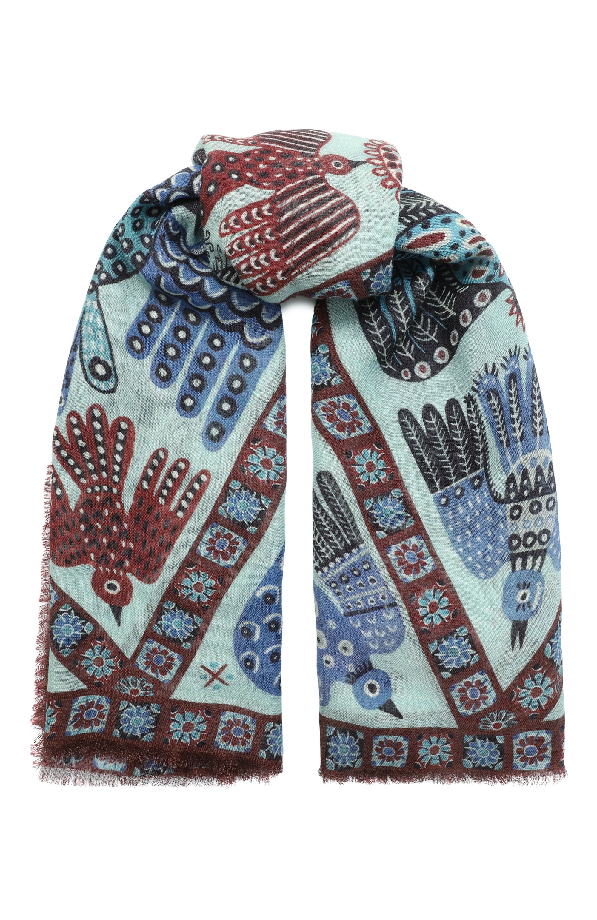 Шаль небеса из кашемира и шерсти GOURJI, арт. 91144955/44117, фото 1