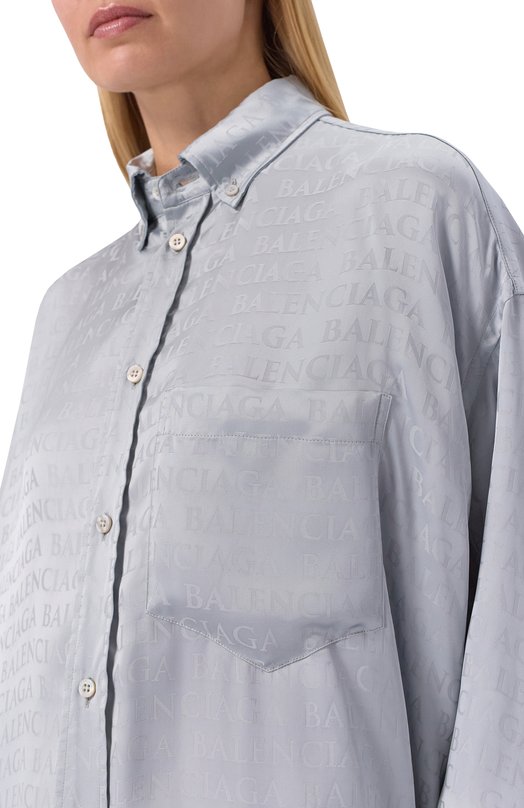 Рубашка из вискозы Balenciaga 850978/TT054 Серый  850978/TT054 Фото 5