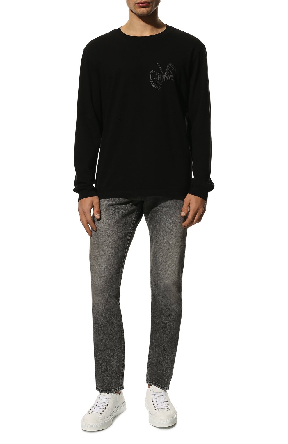 Хлопковый лонгслив RTA, арт. MS22-A832-0049BGATE, фото 2