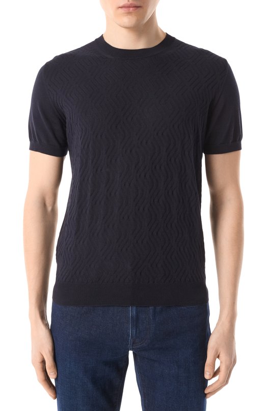 Хлопковый джемпер Corneliani 25M589-2525127 Синий  25M589-2525127 Фото 3