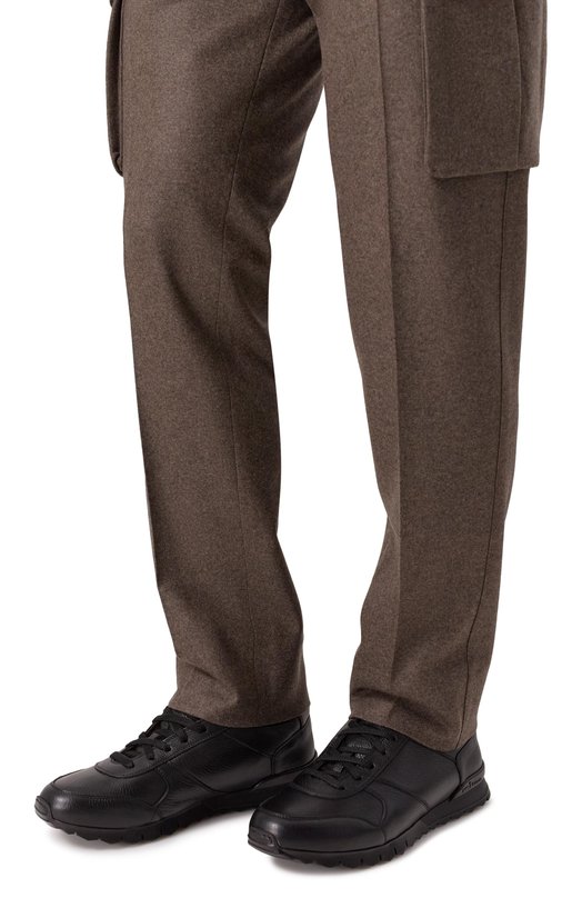 Кожаные кроссовки Kiton USSA114N0012608 Чёрный  USSA114N0012608 Фото 3