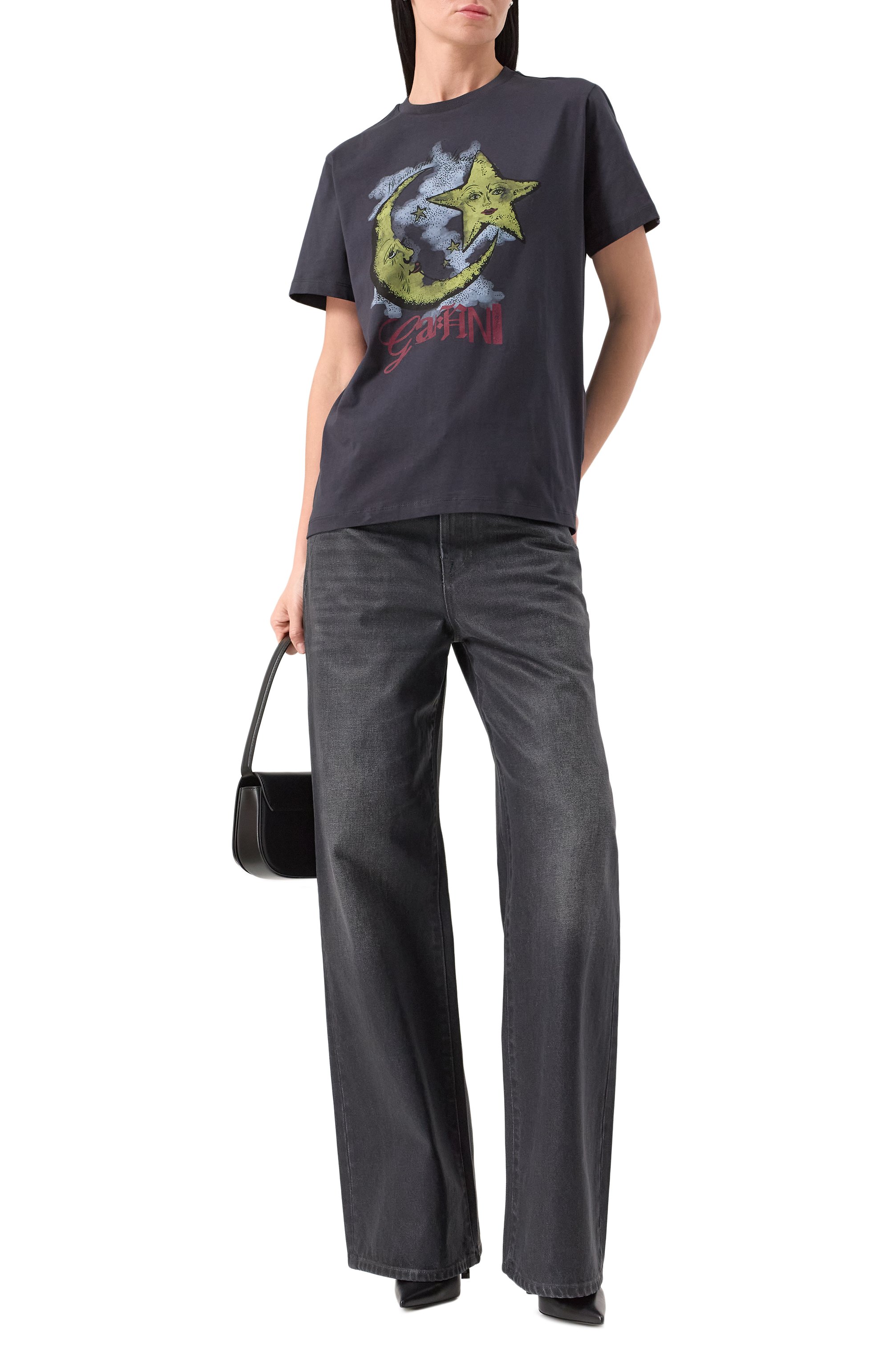 Хлопковая футболка GANNI, арт. T4058, фото 2