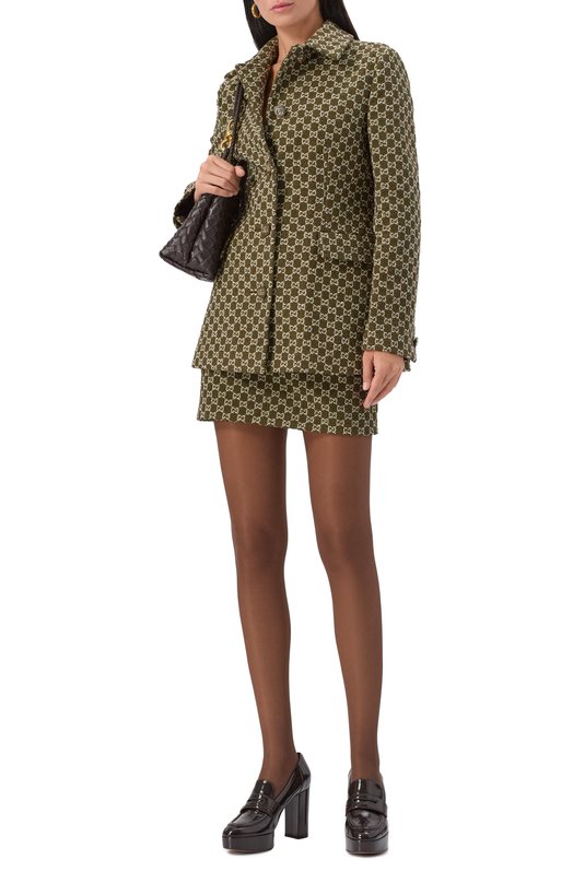 Юбка Gucci 824007/ZASUE Хаки  824007/ZASUE Фото 2