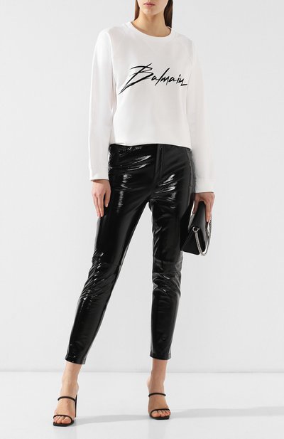 Хлопковый пуловер BALMAIN белого цвета по цене 58550 руб., арт. RF13736/I044, фото 2 Хлопковый пуловер BALMAIN, арт. RF13736/I044, фото 2