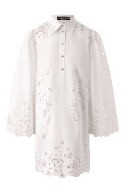 Женское хлопковое платье DOLCE & GABBANA белого цвета по цене 0 руб., арт. F6JMIZ/GDCJL | Фото 1