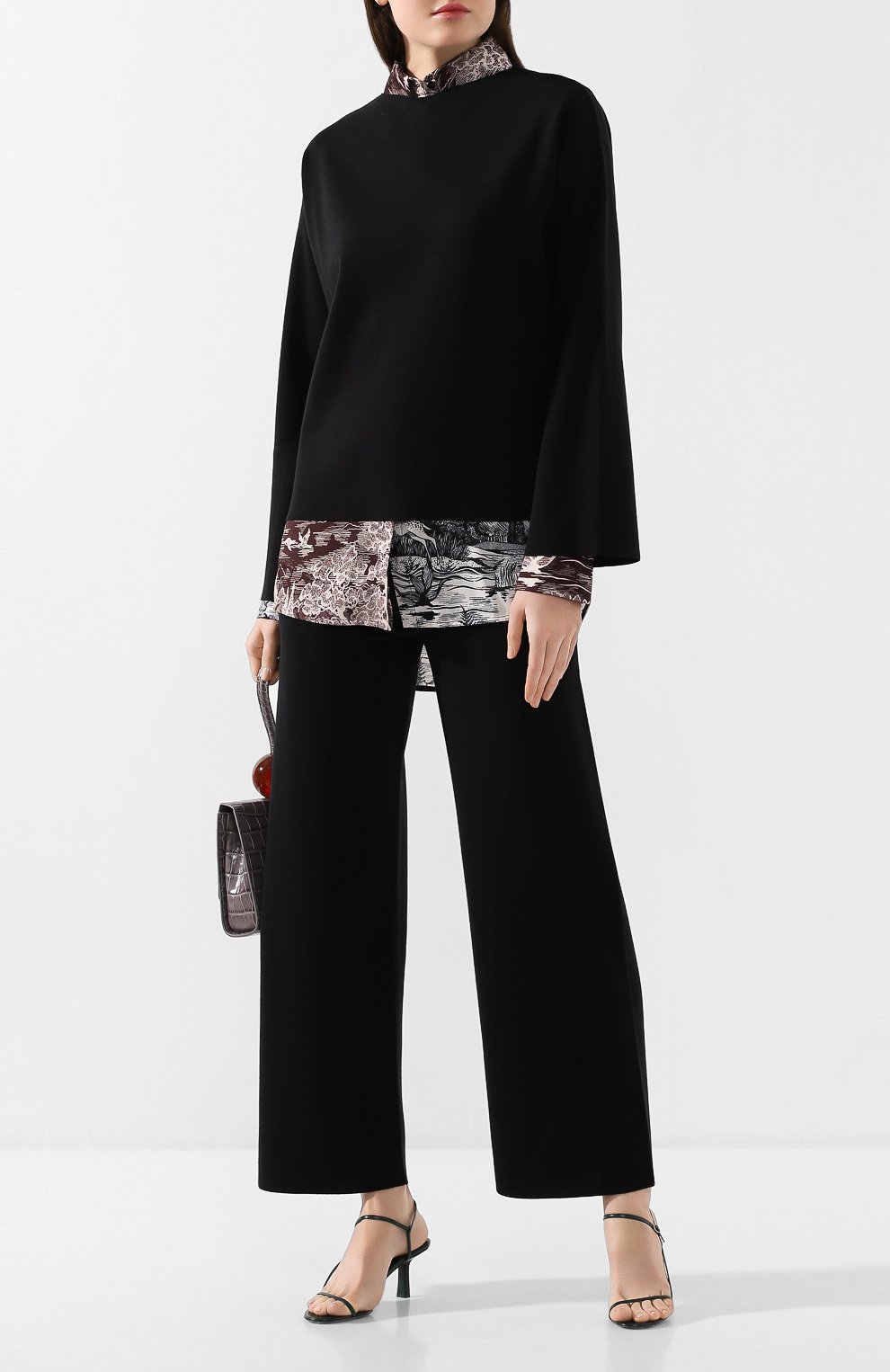 Шерстяные брюки MANSUR GAVRIEL черного цвета по цене 41050 руб., арт. WF19K015HN, фото 2 Шерстяные брюки MANSUR GAVRIEL, арт. WF19K015HN, фото 2