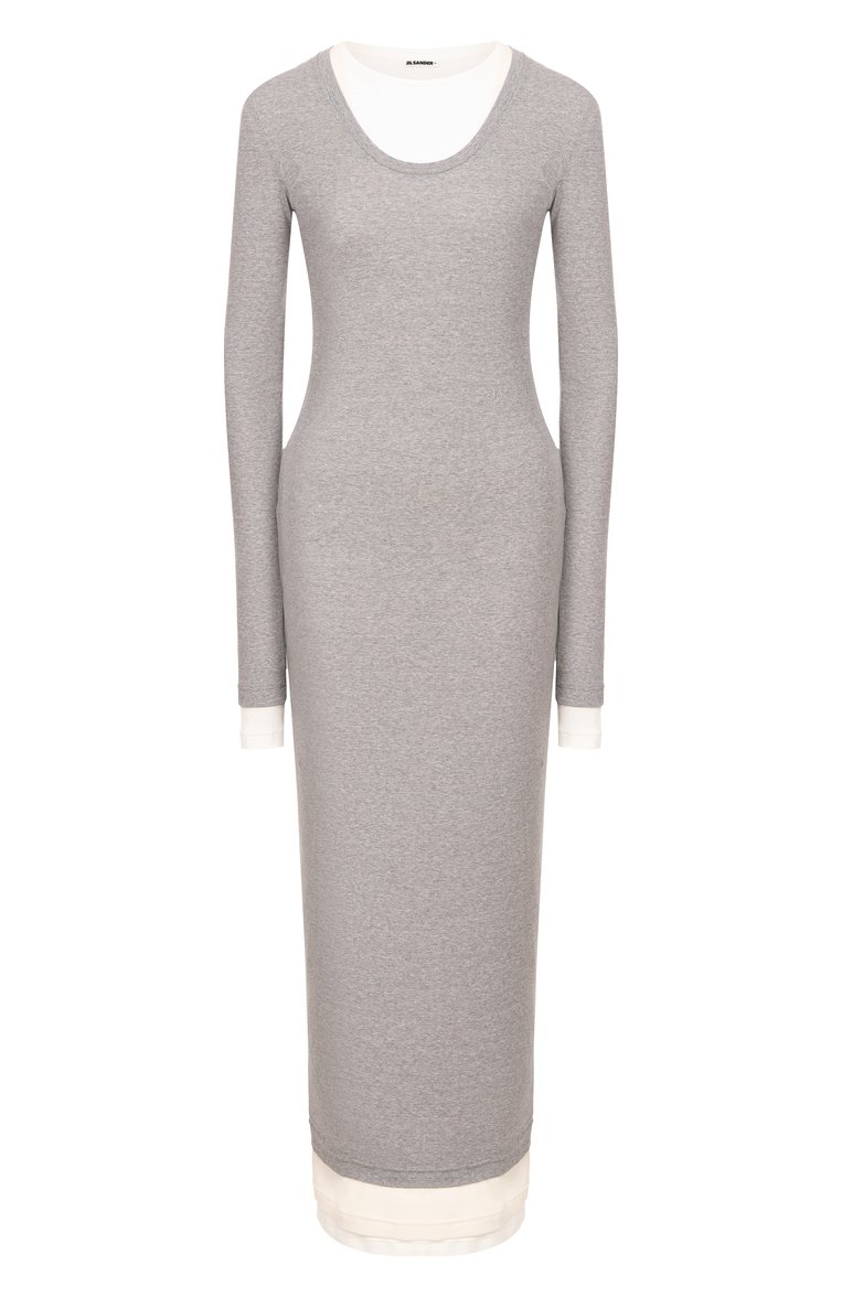 Женское комплект из трех платьев JIL SANDER разноцветного цвета, арт. J40FV0103/JTN357 | Фото 1 (Длина Ж (юбки, платья, шорты): Миди; Автоматизация ТО: Проставлено; Автоматизация состава: Проставлено; Рукава: Длинные; Материал внешний: Хлопок; Случай: Повседневный; Женское Кросс-КТ: Платье-одежда; Стили: Кэжуэл)